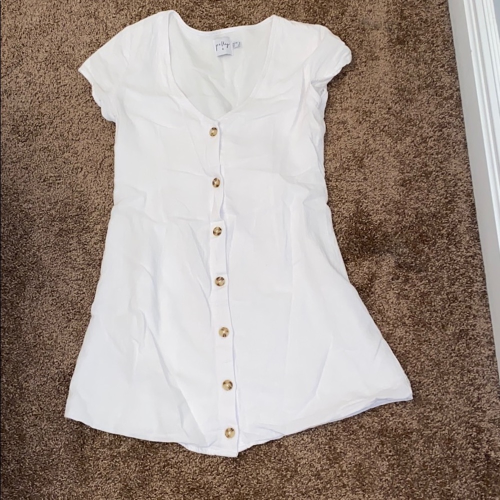 princess polly white button down dress size 2